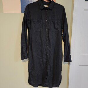 Everlane black linen shirtdress, size 10